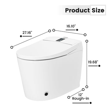 Smart Toilet Ceramic Body Heated Seat Multi Wash Auto Flush with Remote