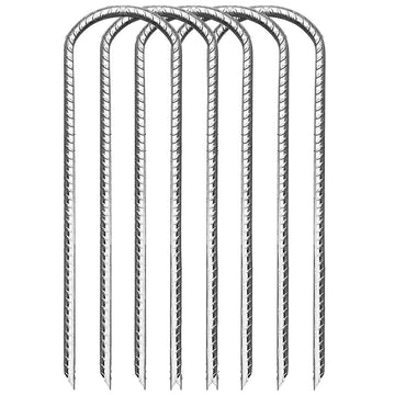 Silver 0.4-in Diam x 12-in L U-Shaped Steel Rebar Staples
