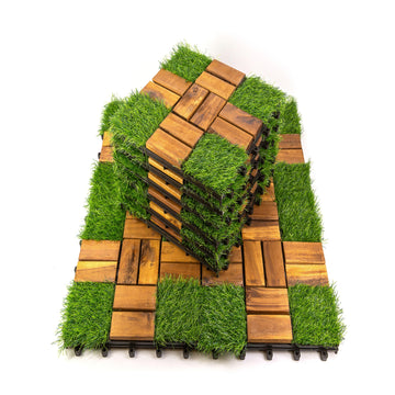 Acacia Wood 12x12 in Acacia Wood PP Deck Tile 30 Pack