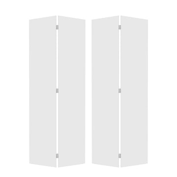 18Double Modern flat panel 36 in. x 80 in. Solid Core White Finished Vinyl bi-fold door With Hardware kit