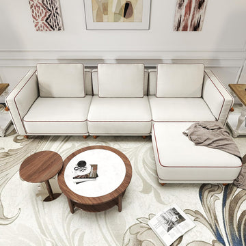 157.5 Modular Luxury Cloud Sofa with Ottoman, Extra Deep Seating Down Cushions for Living Room