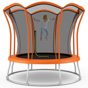8 Feet Outdoor Unique Flower Shape Trampoline with Enclosure Net