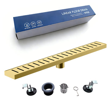 Brushed Gold 24" Linear Floor Drain