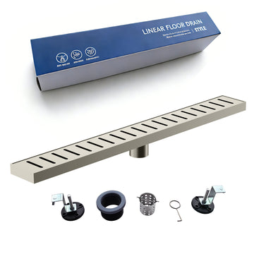 Brushed Nickel 24" Linear Floor Drain
