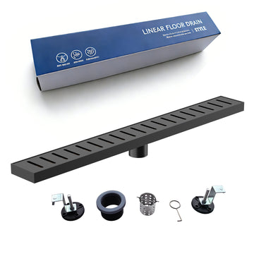 Matte Black 24" Linear Floor Drain