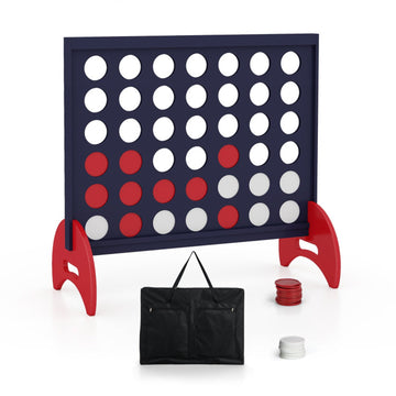 Giant 4-in-a-row Game Set Wooden Jumbo 4-to-Score Game with Carrying Bag