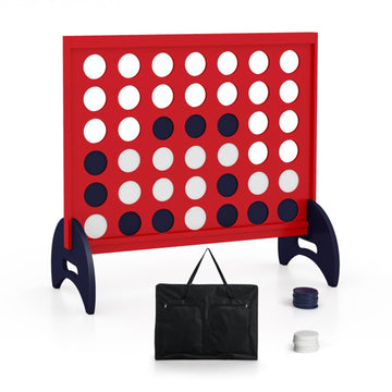 Giant 4-in-a-row Game Set Wooden Jumbo 4-to-Score Game with Carrying Bag