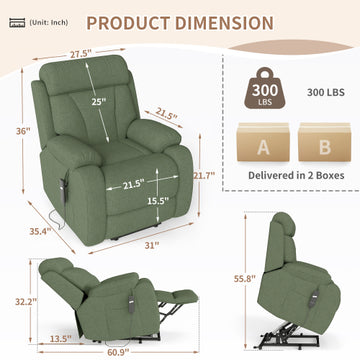 Power Lift Recliner for Elderly Heavy Duty Lift Chair Recliners for Small Spaces Electric Recliner Chairs for Seniors
