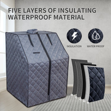 Portable Black Steam Sauna Tent Personal Home Spa with 2L Generator