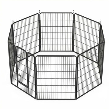 8-Panel Foldable Dog Playpen with Stakes