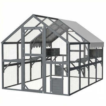 Extra-Large Cat Enclosure with Bridges and Platforms