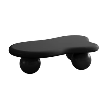 Cloud Shaped Coffee Table with 3 Ball Legs for Living Room, Black