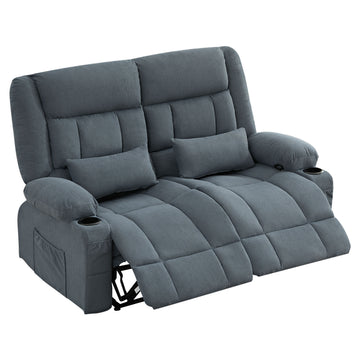Oversized Manual Recliner Loveseat with Cup Holders Side Pocket Ergonomic for Living Room