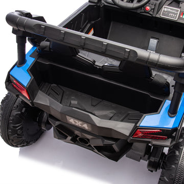 3+ Blue 24V TwoSeater Kids Ride On UTV with Parents Remote Control Twin 80W Motors