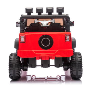 3+ Red 24V Kids Ride On UTV with Parents Remote Control 4Wheel Shock Absorption