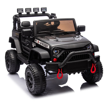3+ Black 24V Kids Ride On UTV with Parents Remote Control 4Wheel Shock Absorption