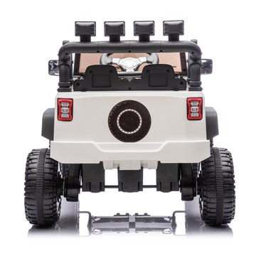 3+ White 24V Kids Ride On UTV with Parents Remote Control 4Wheel Shock Absorption