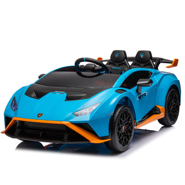 3+ Blue 24V Kids Ride On UTV with Parents Remote Control Twin 120W Motors 4Wheel