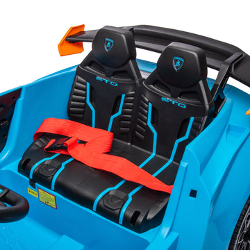 3+ Blue 24V Kids Ride On UTV with Parents Remote Control Twin 120W Motors 4Wheel