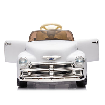 3+ White 12V Kids Ride On UTV with Parents Remote Control 4Wheel Shock Absorption