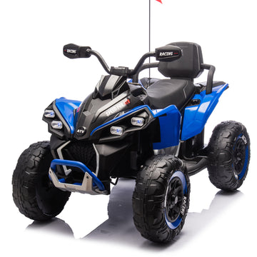3+ Blue 24V Kids Ride On UTV with Parents Remote Control Twin 80W Motors 4Wheel