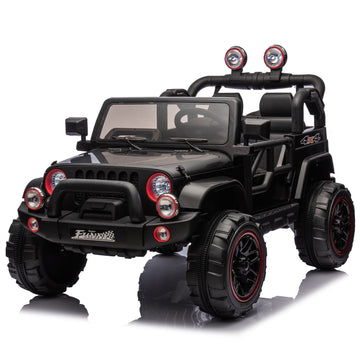 3+ Black 24V Kids Ride On UTV with Parents Remote Control Twin 80W Motors 4Wheel