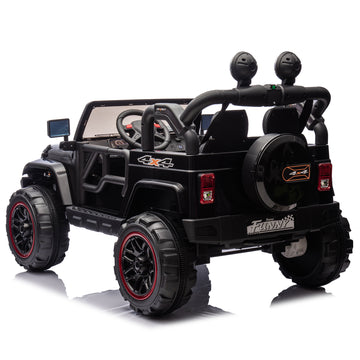 3+ Black 24V Kids Ride On UTV with Parents Remote Control Twin 80W Motors 4Wheel