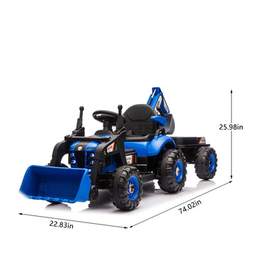 3+ Blue 24V Kids Ride On UTV with Parents Remote Control Twin 80W Motors