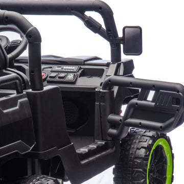 3+ Black 24V Kids Ride On UTV with Parents Remote Control Twin 75W Motors 4Wheel