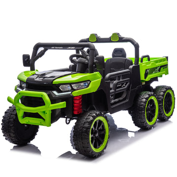 3+ Green 24V Kids Ride On UTV with Parents Remote Control Twin 75W Motors 4Wheel