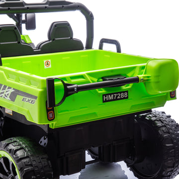 3+ Green 24V Kids Ride On UTV with Parents Remote Control Twin 75W Motors 4Wheel