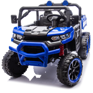 3+ Blue 24V Kids Ride On UTV with Parents Remote Control Twin 75W Motors 4Wheel