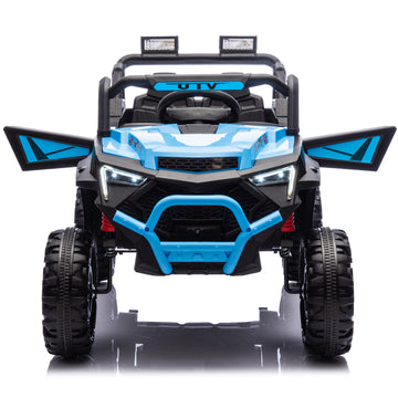 3+ Blue 24V Kids Ride On UTV with Parents Remote Control Twin 200W Motors 4Wheel