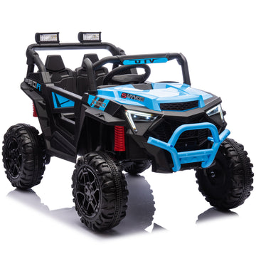 3+ Blue 24V Kids Ride On UTV with Parents Remote Control Twin 200W Motors 4Wheel