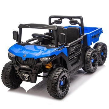 3+ Blue 24V Kids Ride On UTV with Parents Remote Control 100W Motor 4Wheel