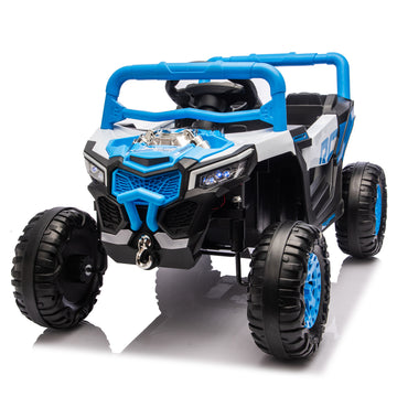 3+ Blue 12V Kids Ride On UTV with Parents Remote Control Twin 25W Motors