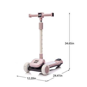 3+ Purple children's three wheeled scooter with PU flashing wheels
