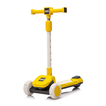 3+ Yellow children's three wheeled scooter with PU flashing wheels