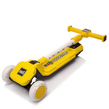 3+ Yellow children's three wheeled scooter with PU flashing wheels