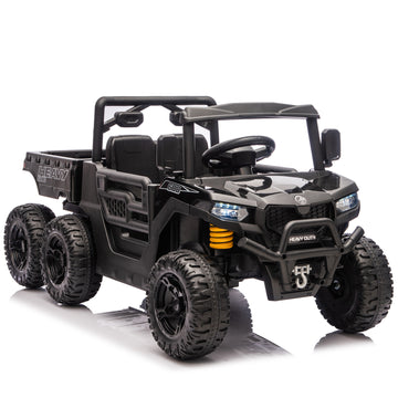 3+ Black 24V Kids Ride On UTV with Parents Remote Control 110W Motor 4Wheel