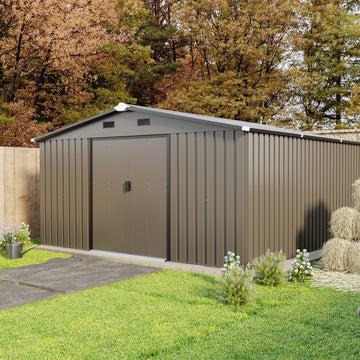 Campcraft 10*12ft 0.25mm color steel plate, surface protective film, Two daylight Windows, A practical and thoughtful gift,two colors can be freely selected storage sheds