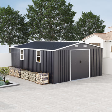 Campcraft 10*12ft 0.25mm color steel plate, surface protective film, Two daylight Windows, A practical and thoughtful gift,two colors can be freely selected storage sheds
