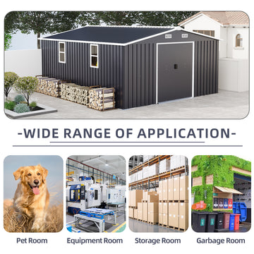 Campcraft 10*12ft 0.25mm color steel plate, surface protective film, Two daylight Windows, A practical and thoughtful gift,two colors can be freely selected storage sheds
