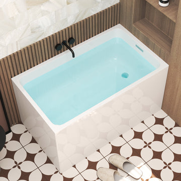 White 47 inch Acrylic Freestanding Soaking Bathtub