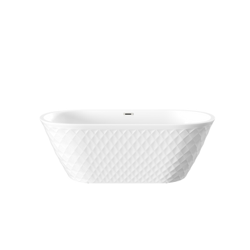 White 59 inch Acrylic Freestanding Soaking Bathtub