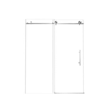 Brushed Nickel Frameless Shower Door with Tempered Glass