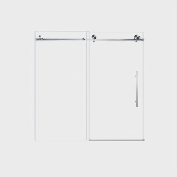 Chrome Pivot Shower Door with Tempered Glass 29-in to 28-in W x 72-in H