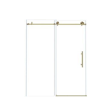 Brushed Gold Frameless Shower Door with Tempered Glass