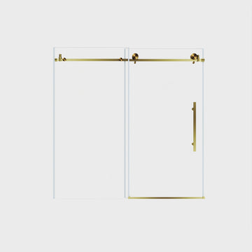 Brushed Gold Frameless Shower Door with Tempered Glass