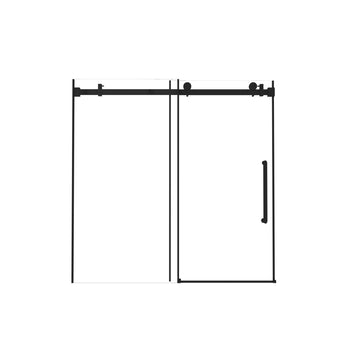 Matte Black Frameless shower door with Tempered Glass